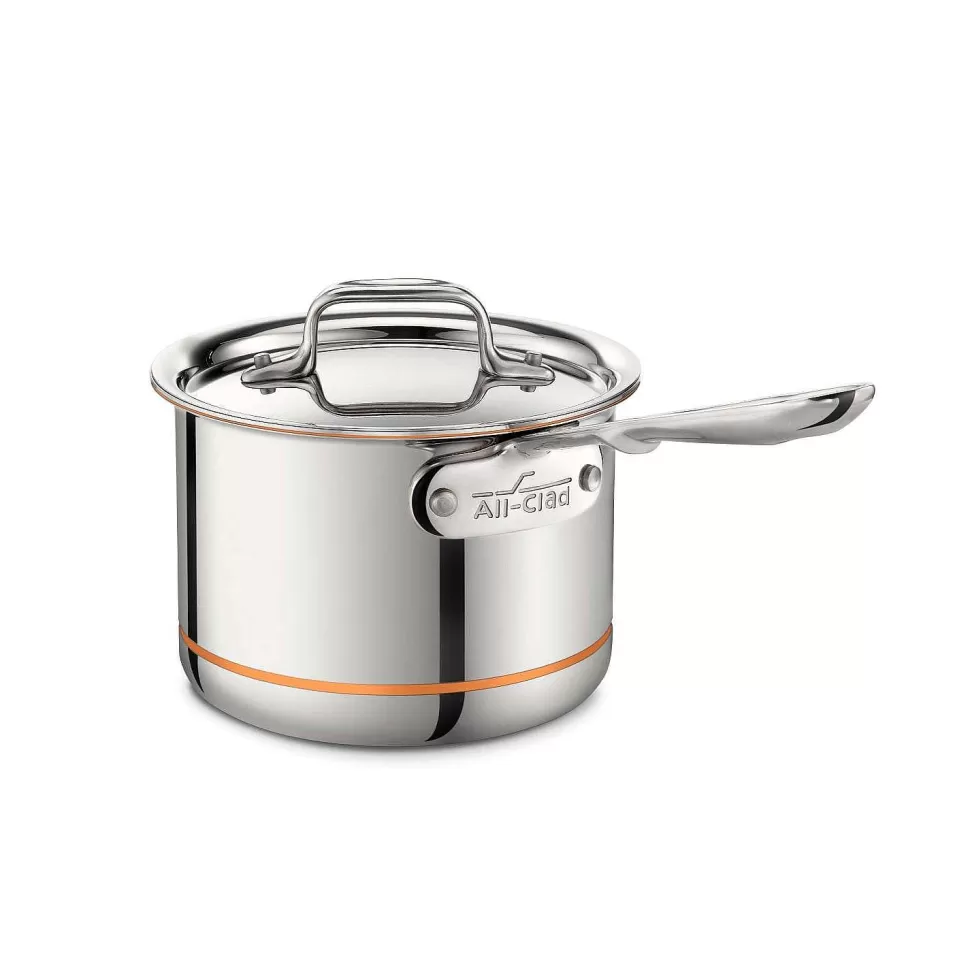 All-Clad Sauce Pans & Sauciers<Copper Core 5-Ply Bonded Cookware, Sauce Pan With Lid, 2 Quart
