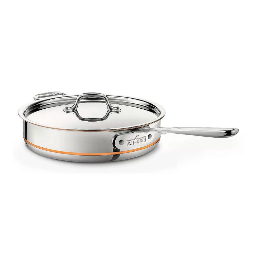 All-Clad Saute Pans<Copper Core 5-Ply Bonded Cookware, Saute Pan With Lid, 3 Quart