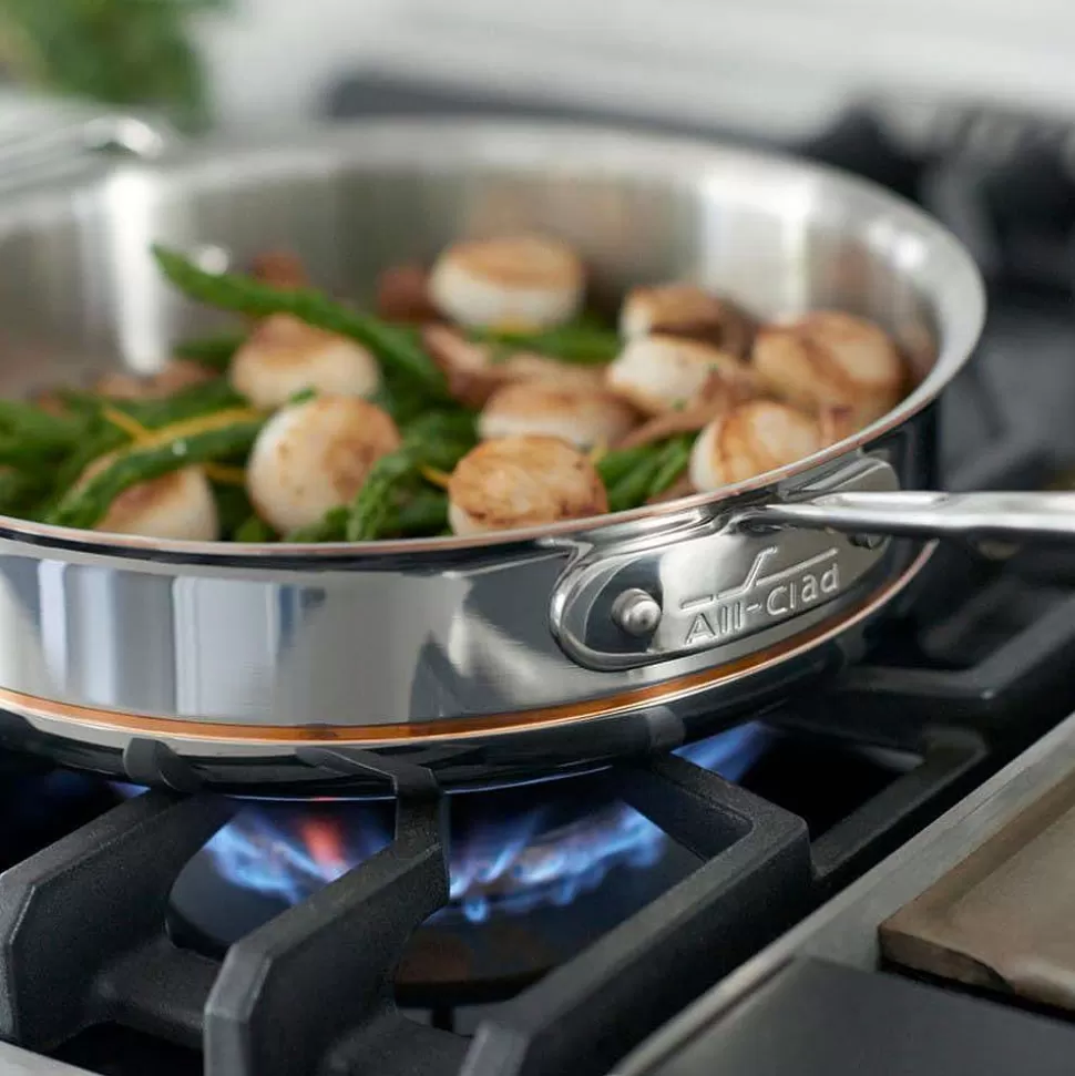 All-Clad Saute Pans<Copper Core 5-Ply Bonded Cookware, Saute Pan With Lid, 3 Quart