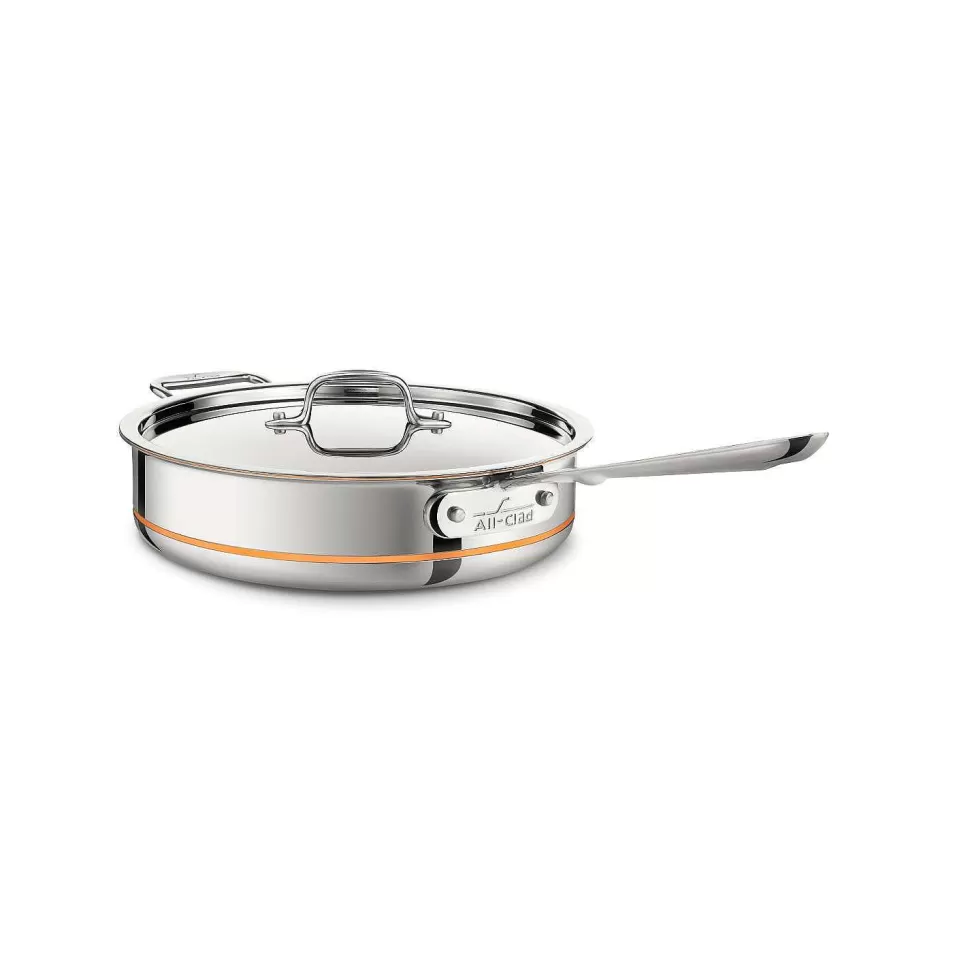 All-Clad Saute Pans<Copper Core 5-Ply Bonded Cookware, Saute Pan With Lid, 5 Quart