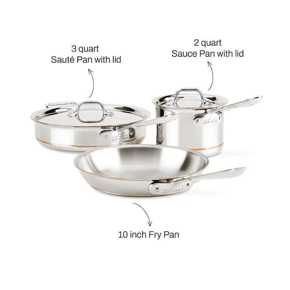 All-Clad Cookware Sets<Copper Core 5-Ply Bonded Cookware Set, 5 Piece