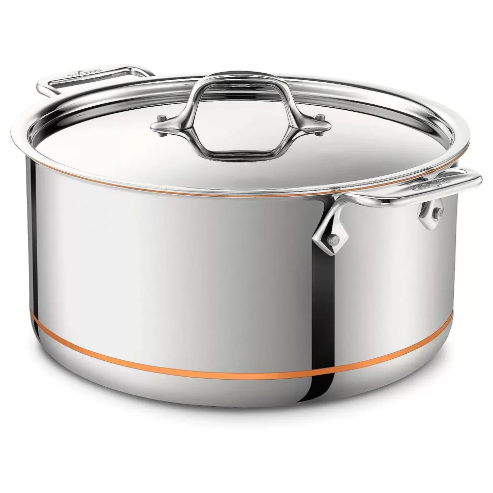 All-Clad Soups & Stockpots<Copper Core 5-Ply Bonded Cookware, Stockpot With Lid, 8 Quart