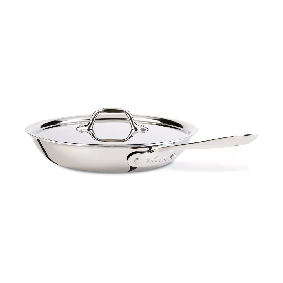 All-Clad Fry Pans & Skillets<D3 Stainless 3-Ply Bonded Cookware 10 Inch Skillet With Lid