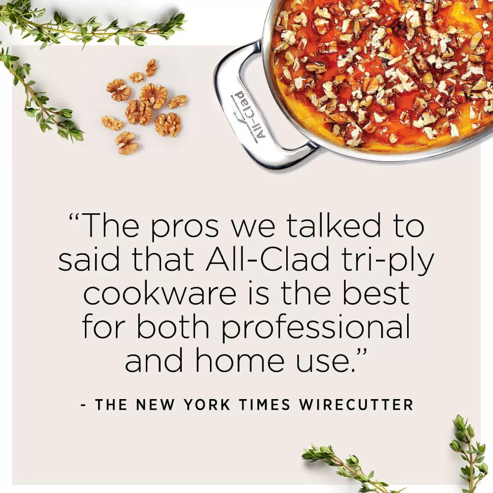 All-Clad Fry Pans & Skillets<D3 Stainless 3-Ply Bonded Cookware 10 Inch Skillet With Lid