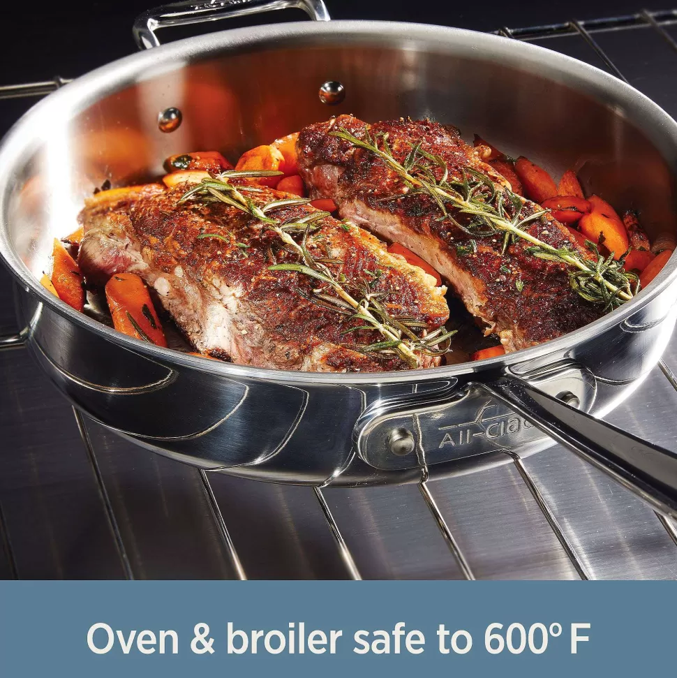 All-Clad Fry Pans & Skillets<D3 Stainless 3-Ply Bonded Cookware 10 Inch Skillet With Lid