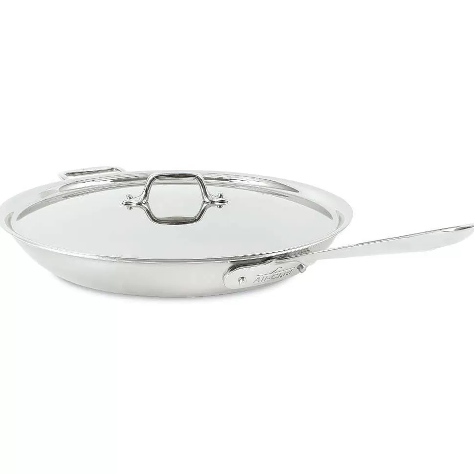 All-Clad Fry Pans & Skillets<D3 Stainless 3-Ply Bonded Cookware, Fry Pan With Lid, 14 Inch