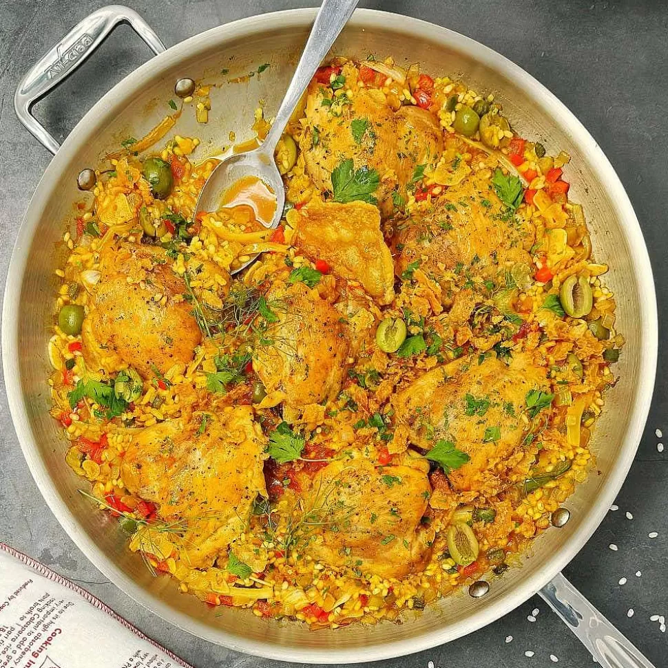 All-Clad Fry Pans & Skillets<D3 Stainless 3-Ply Bonded Cookware, Fry Pan With Lid, 14 Inch
