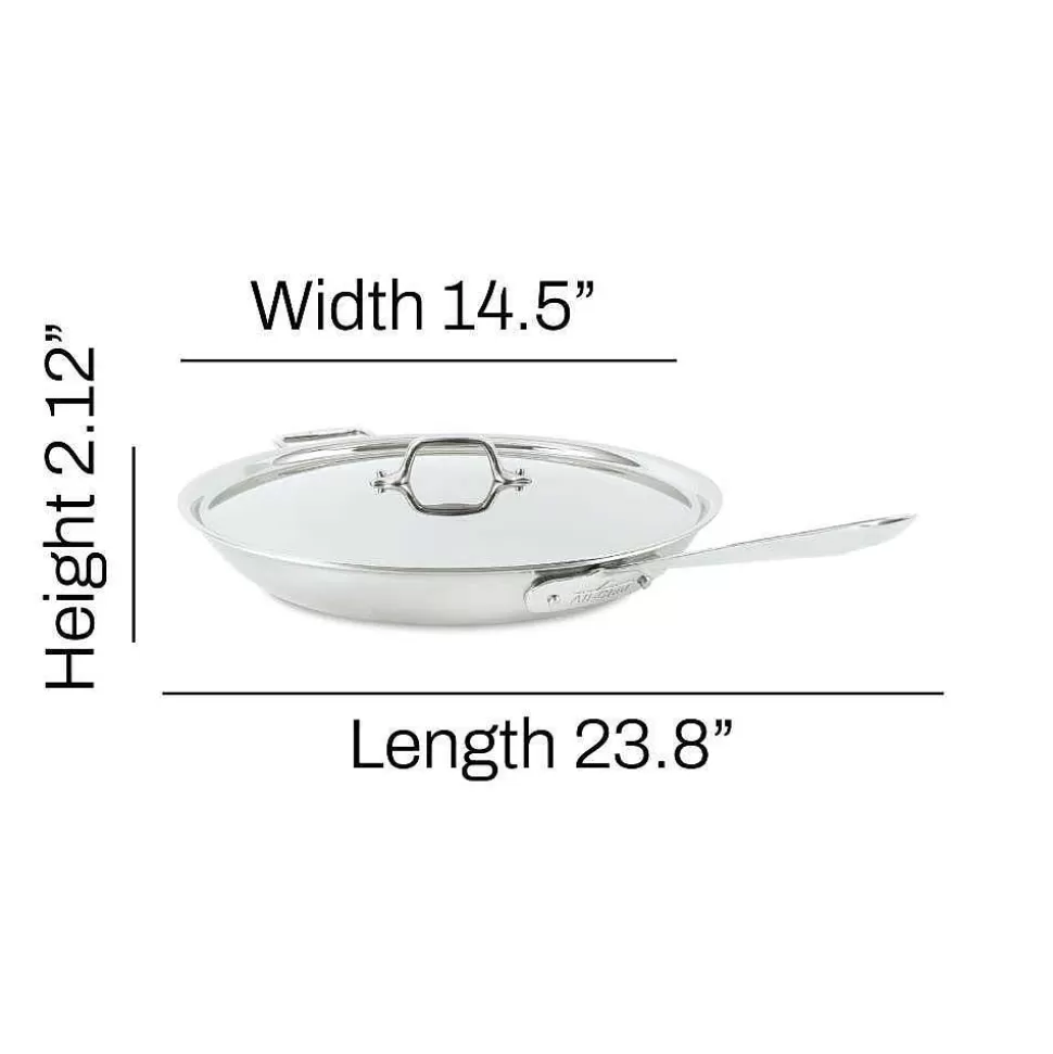 All-Clad Fry Pans & Skillets<D3 Stainless 3-Ply Bonded Cookware, Fry Pan With Lid, 14 Inch