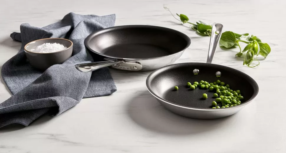 All-Clad Fry Pans & Skillets<D3 Stainless 3-Ply Bonded Cookware, Nonstick 2 Piece Fry Pan Set, 8 & 10 Inch