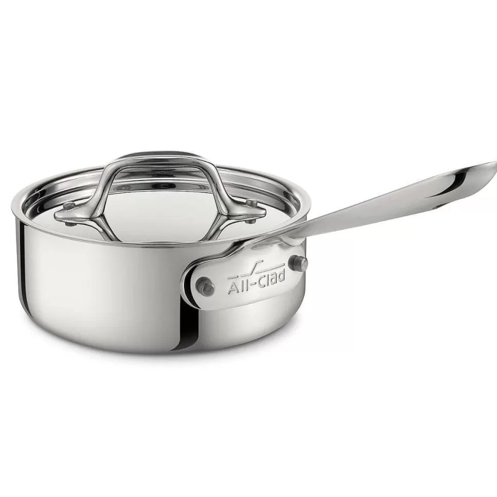 All-Clad Sauce Pans & Sauciers<D3 Stainless 3-Ply Bonded Cookware, Sauce Pan With Lid, 1 Quart