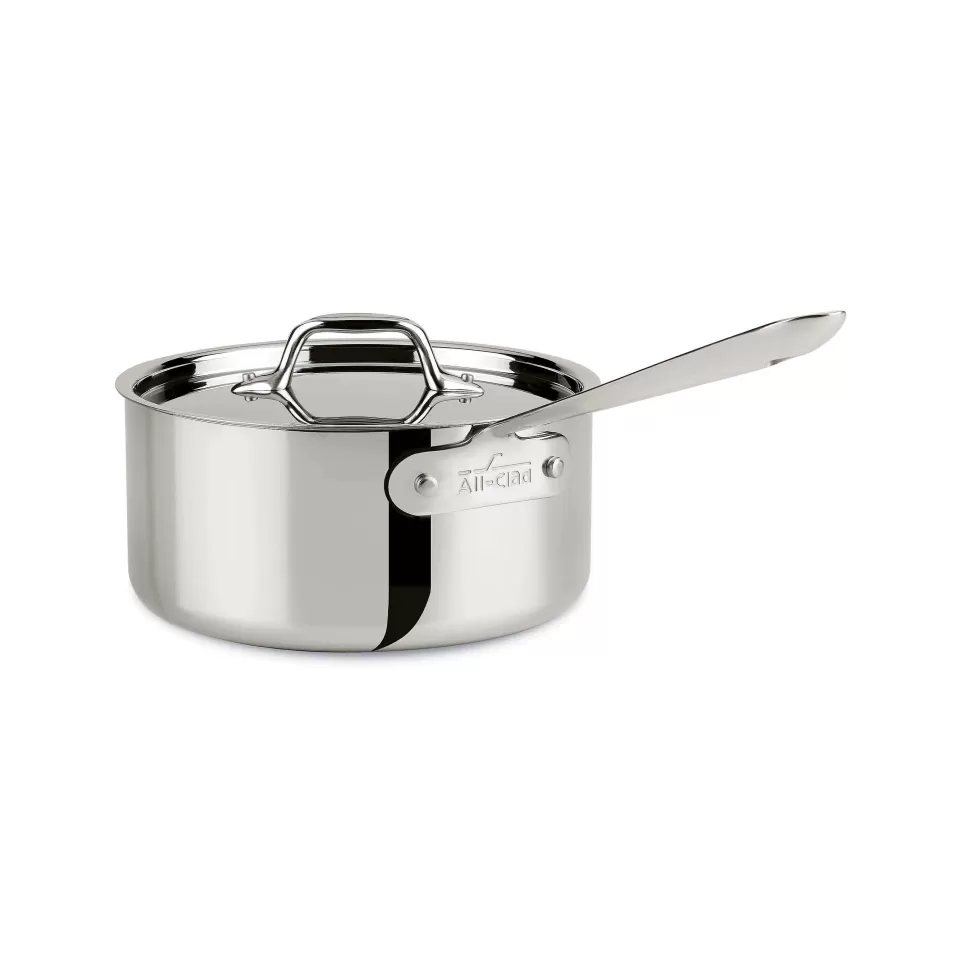 All-Clad Sauce Pans & Sauciers<D3 Stainless 3-Ply Bonded Cookware, Sauce Pan With Lid, 3 Quart