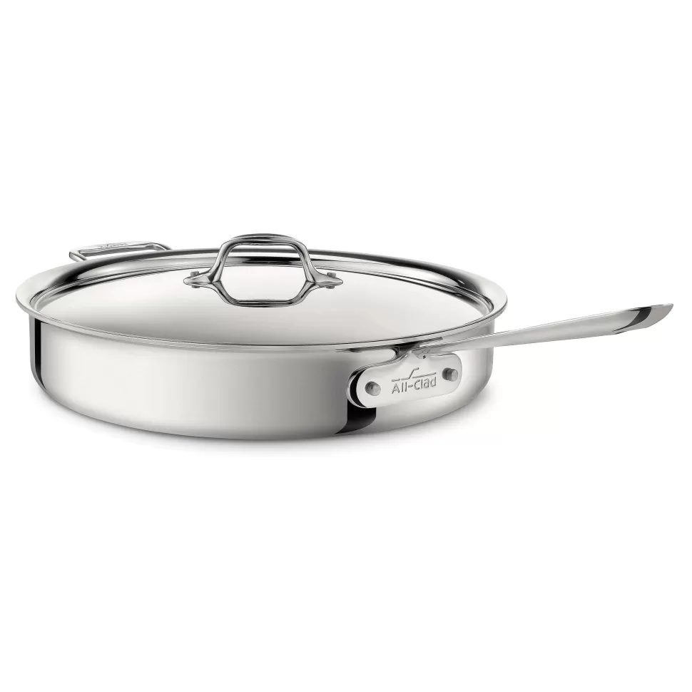 All-Clad Saute Pans<D3 Stainless 3-Ply Bonded Cookware, Saute Pan With Lid, 6 Quart