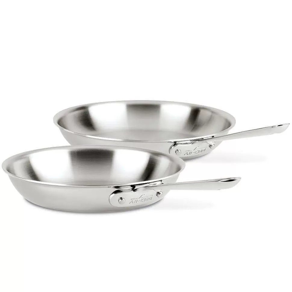 All-Clad Fry Pans & Skillets<D3 Stainless 3-Ply Bonded Cookware Set, 2 Piece Fry Pan Set, 10 & 12 Inch