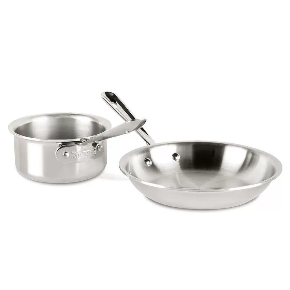 All-Clad Cookware Sets<D3 Stainless 3-Ply Bonded Cookware Set, 2 Piece Kitchen Helper Set