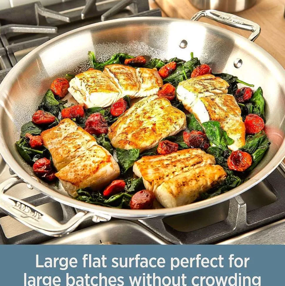 All-Clad Saute Pans<D3 Stainless 3-Ply Bonded Cookware, Universal Pan With Lid, 3 Quart
