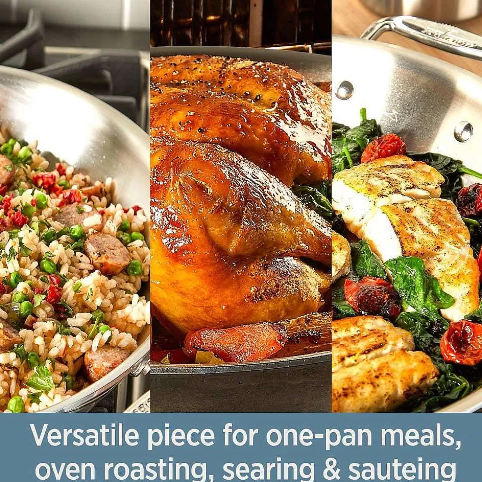 All-Clad Saute Pans<D3 Stainless 3-Ply Bonded Cookware, Universal Pan With Lid, 3 Quart