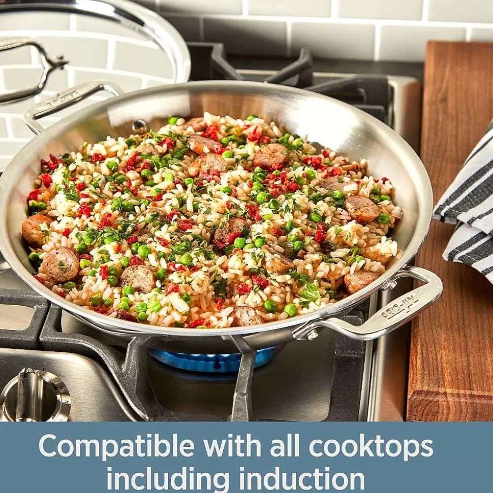 All-Clad Saute Pans<D3 Stainless 3-Ply Bonded Cookware, Universal Pan With Lid, 3 Quart