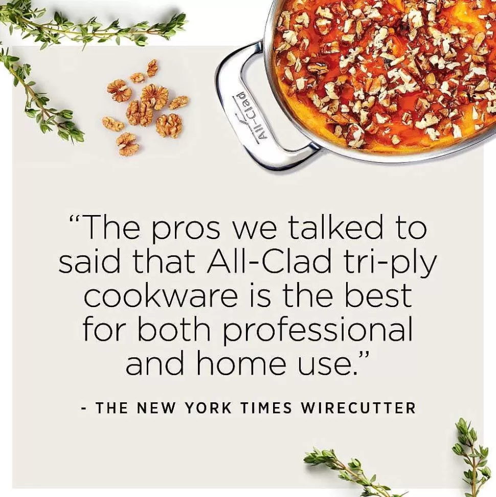 All-Clad Saute Pans<D3 Stainless 3-Ply Bonded Cookware, Universal Pan With Lid, 3 Quart