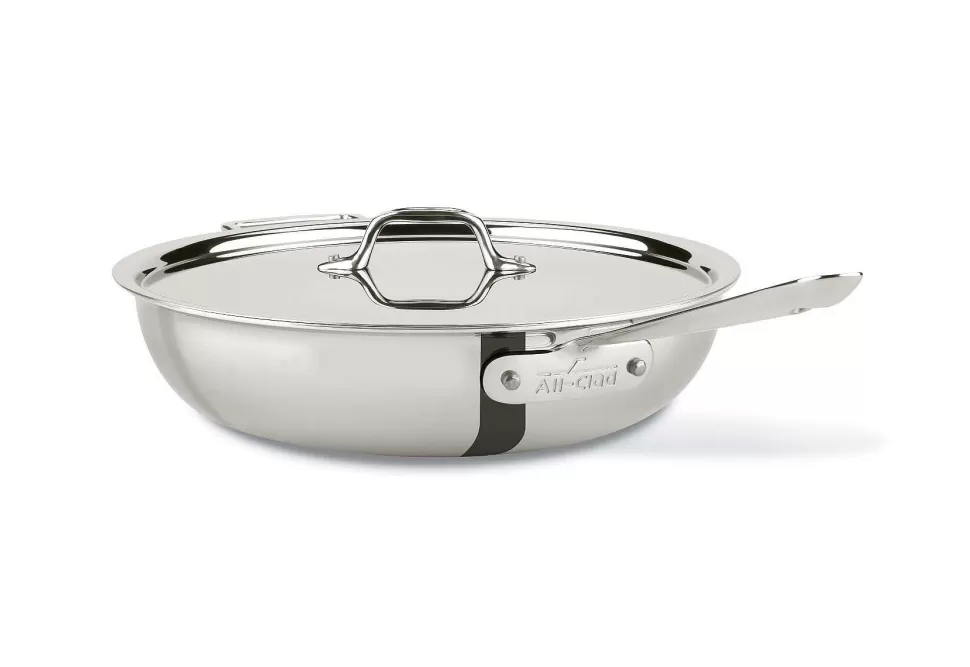 All-Clad Saute Pans<D3 Stainless 3-Ply Bonded Cookware, Weeknight Pan With Lid, 4 Quart