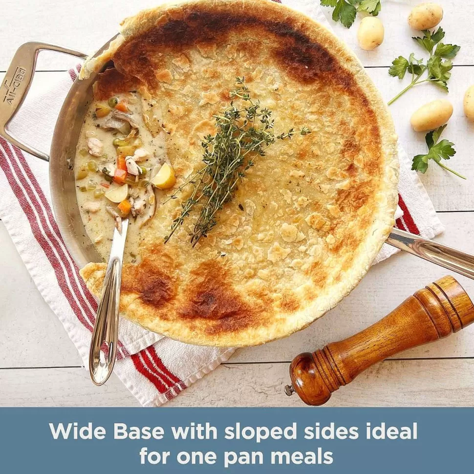 All-Clad Saute Pans<D3 Stainless 3-Ply Bonded Cookware, Weeknight Pan With Lid, 4 Quart