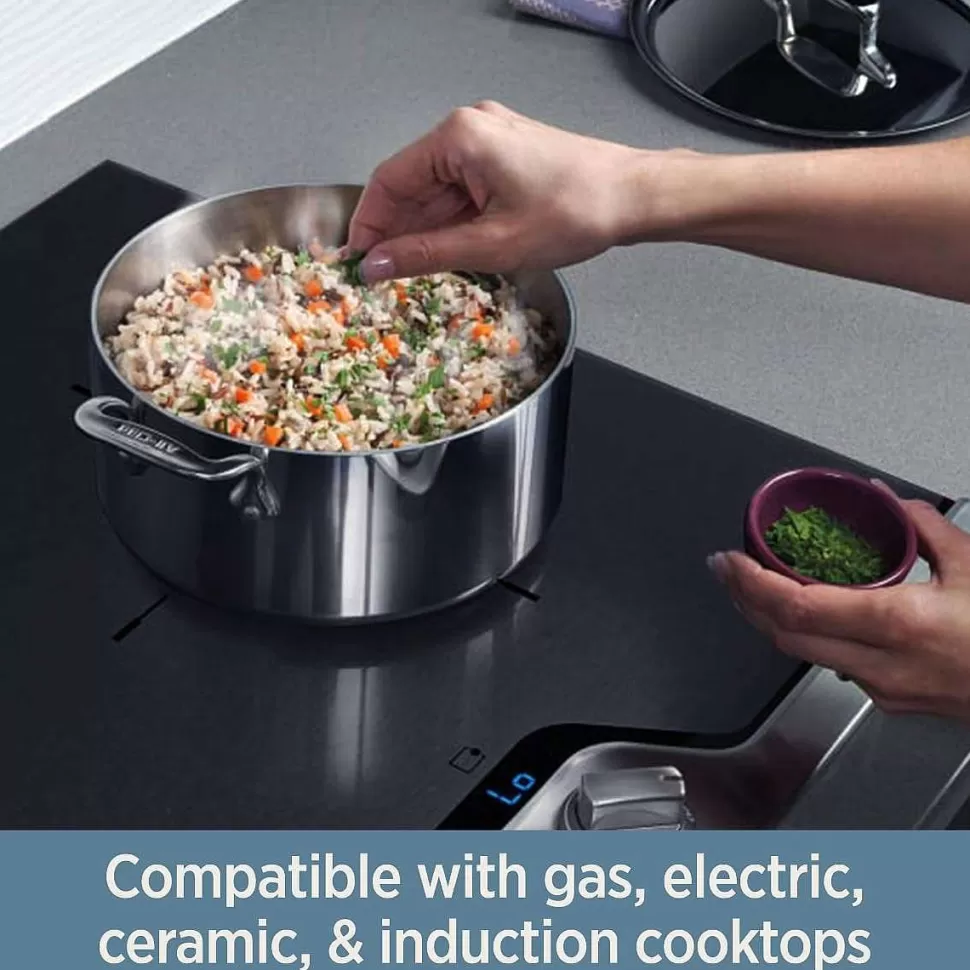 All-Clad Saute Pans<D3 Stainless 3-Ply Bonded Cookware, Weeknight Pan With Lid, 4 Quart