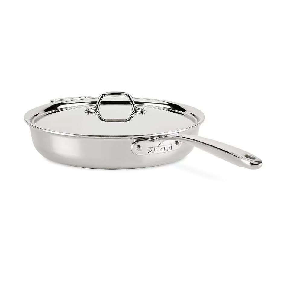 All-Clad Saute Pans<D3 Stainless Everyday 3-Ply Bonded Cookware, Saute Pan With Lid, 3 Quart