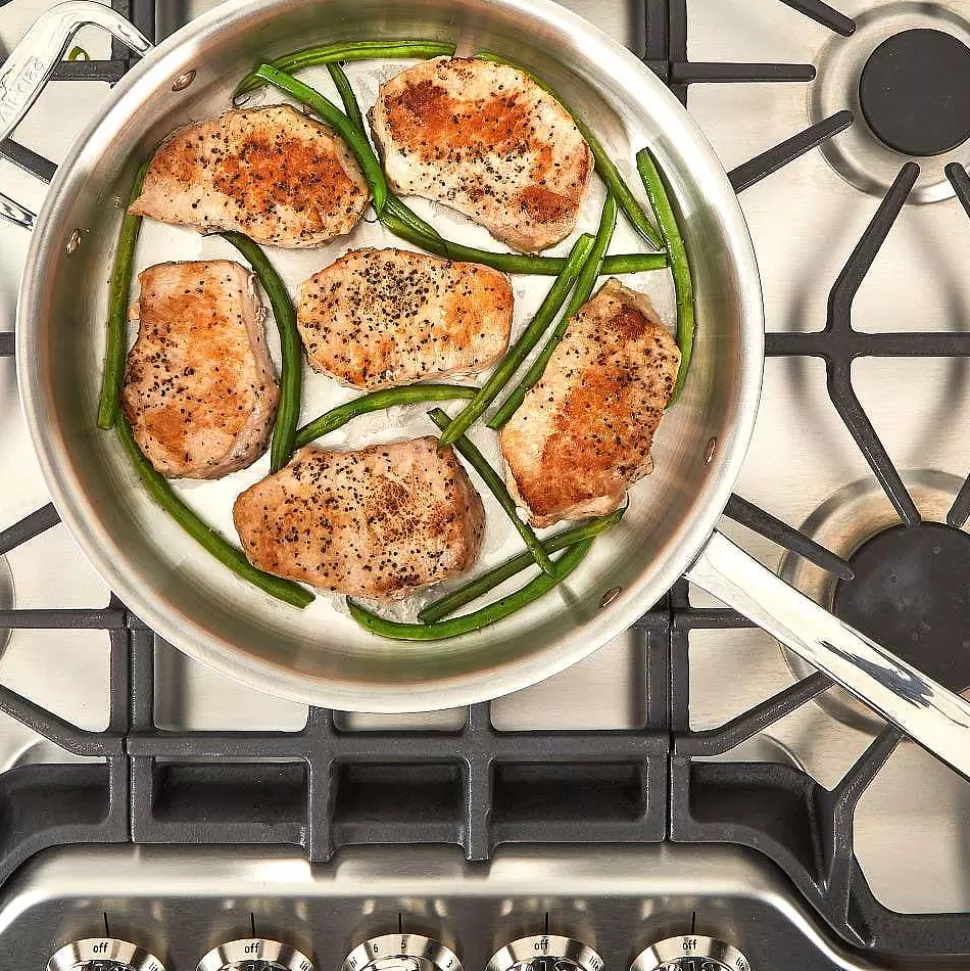 All-Clad Saute Pans<D3 Stainless Everyday 3-Ply Bonded Cookware, Saute Pan With Lid, 3 Quart