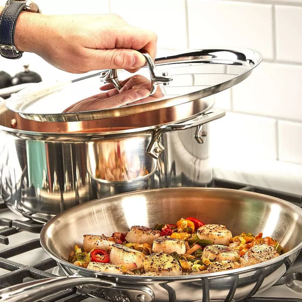 All-Clad Saute Pans<D3 Stainless Everyday 3-Ply Bonded Cookware, Saute Pan With Lid, 3 Quart