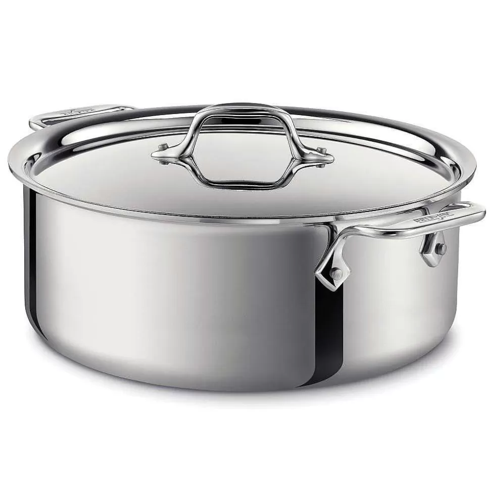 All-Clad Soups & Stockpots<D3 Stainless Everyday 3-Ply Bonded Cookware, Stockpot With Lid, 6 Quart