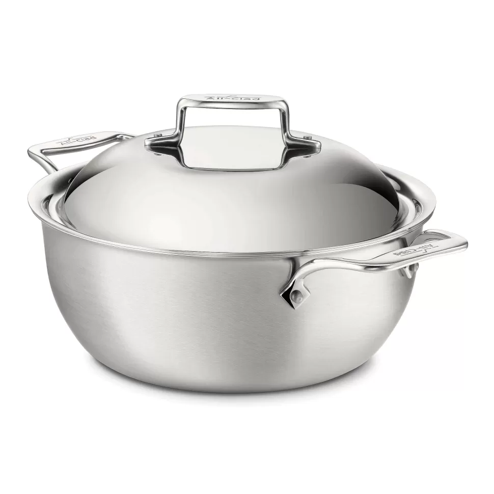 All-Clad Dutch Ovens<D5 Stainless Brushed 5-Ply Bonded Cookware, Dutch Oven, 5.5 Quart