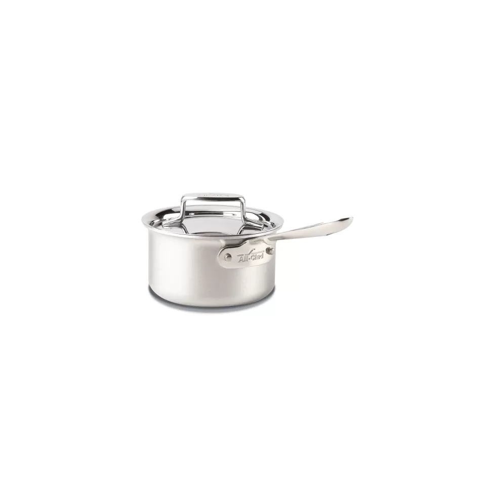 All-Clad Sauce Pans & Sauciers<D5 Stainless Brushed 5-Ply Bonded Cookware, Sauce Pan With Lid, 1.5 Quart