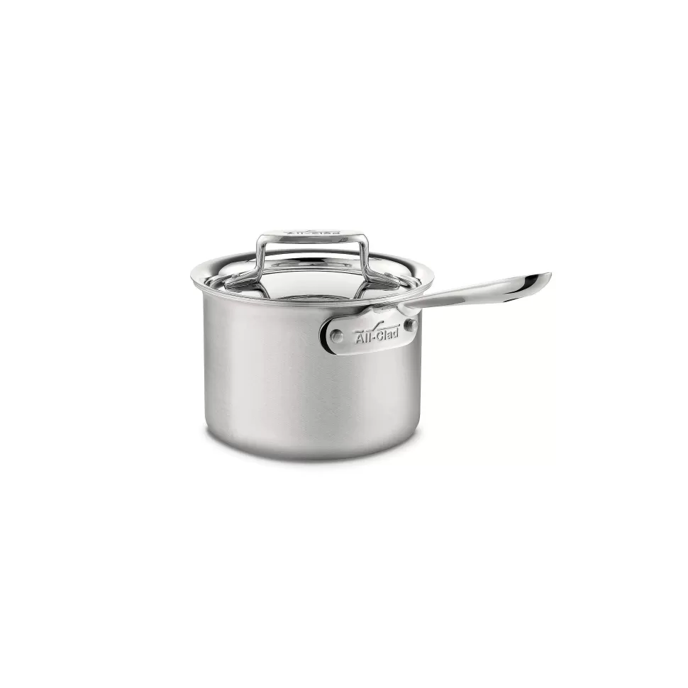 All-Clad Sauce Pans & Sauciers<D5 Stainless Brushed 5-Ply Bonded Cookware, Sauce Pan With Lid, 2 Quart