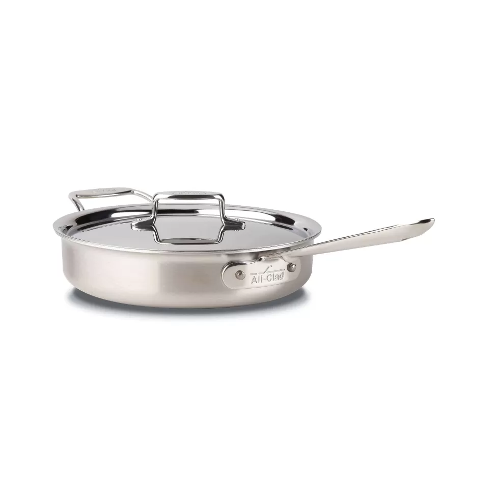 All-Clad Saute Pans<D5 Stainless Brushed 5-Ply Bonded Cookware, Saute Pan With Lid, 3 Quart
