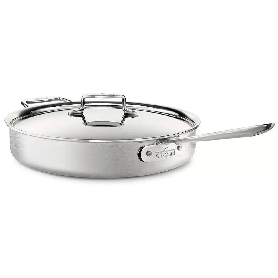All-Clad Saute Pans<D5 Stainless Brushed 5-Ply Bonded Cookware, Saute Pan With Lid, 6 Quart