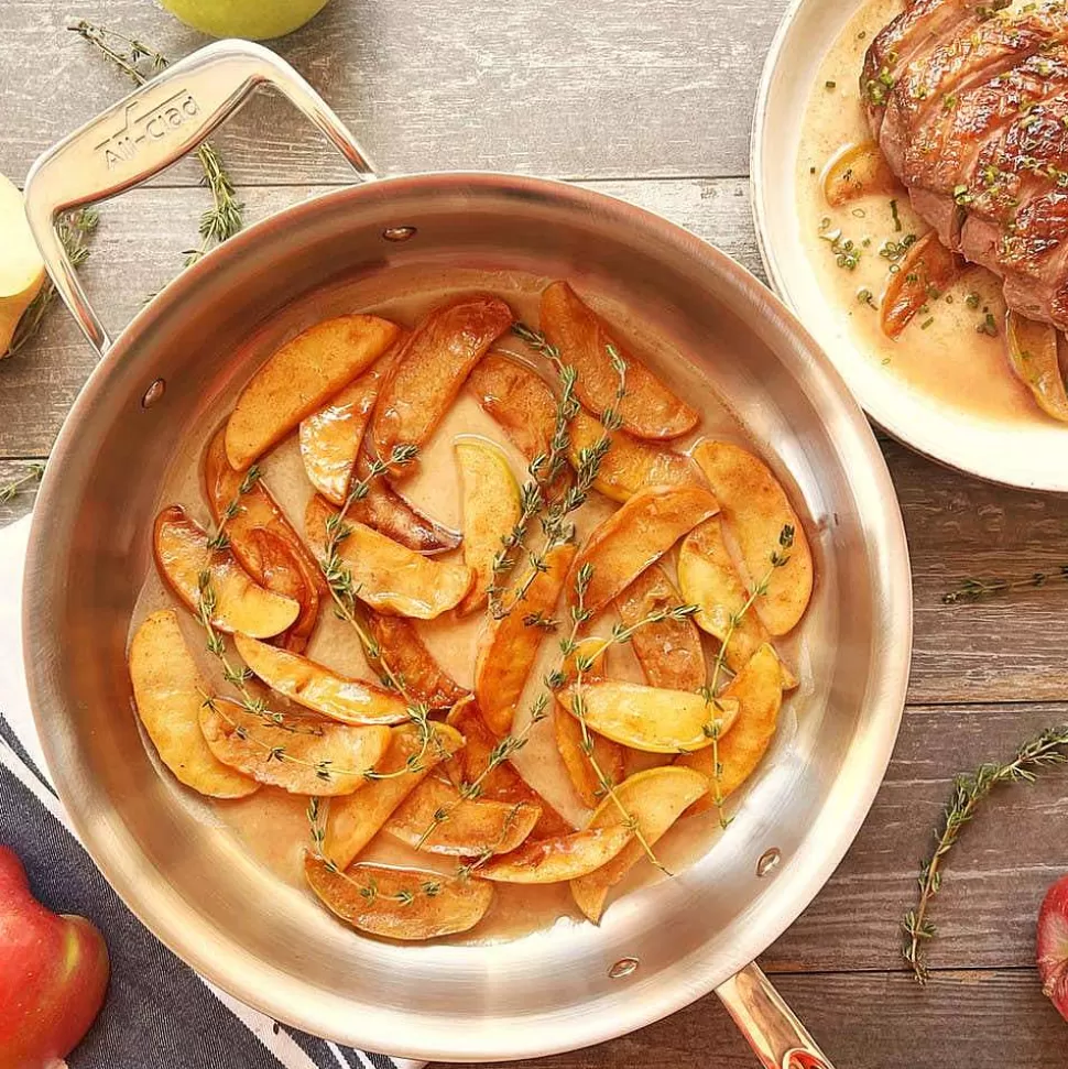 All-Clad Saute Pans<D5 Stainless Brushed 5-Ply Bonded Cookware, Saute Pan With Lid, 6 Quart