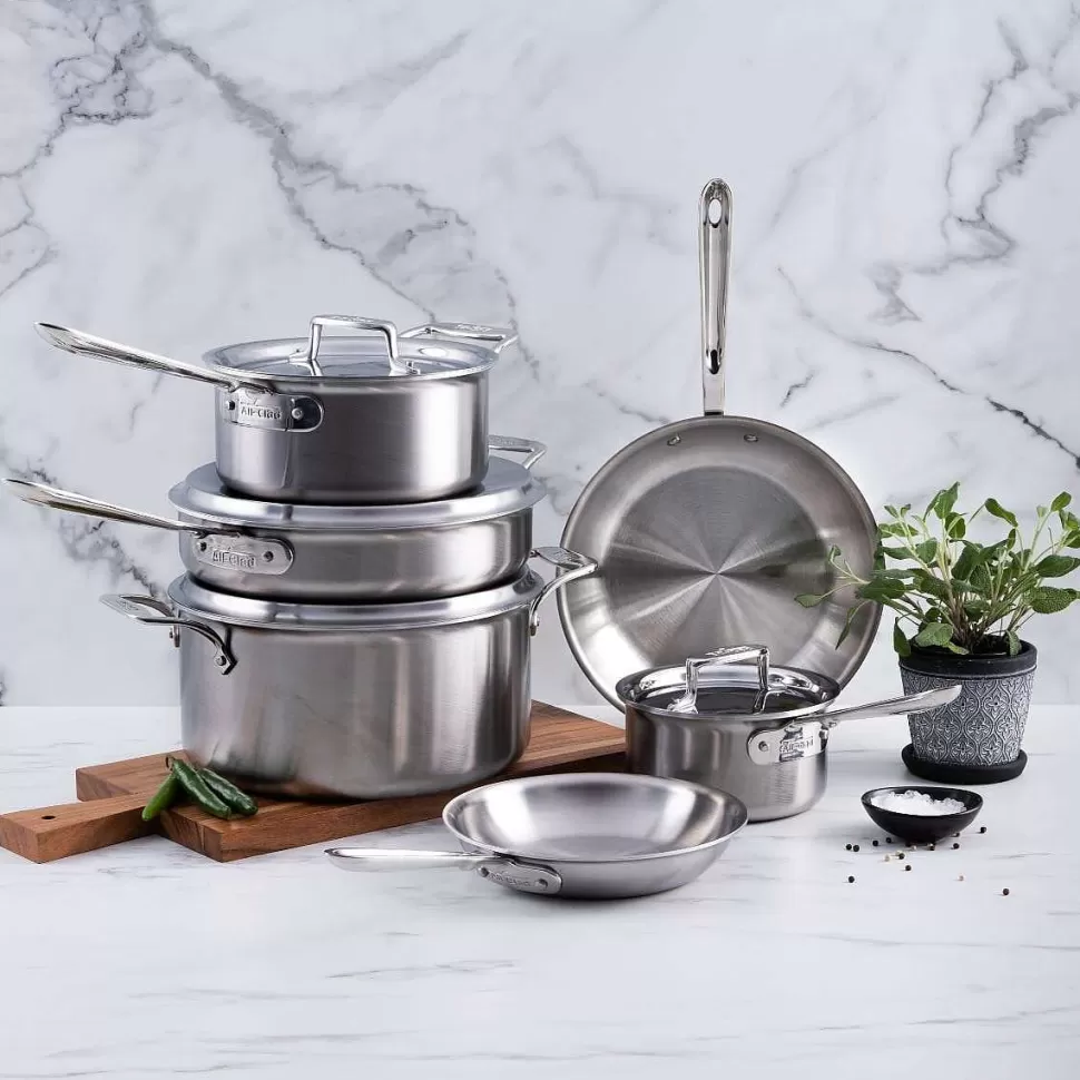 All-Clad Cookware Sets<D5 Stainless Brushed 5-Ply Bonded Cookware Set, 10 Piece Set