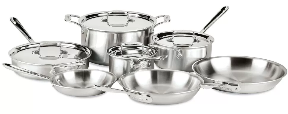 All-Clad Cookware Sets<D5 Stainless Brushed 5-Ply Bonded Cookware Set, 11 Piece Set