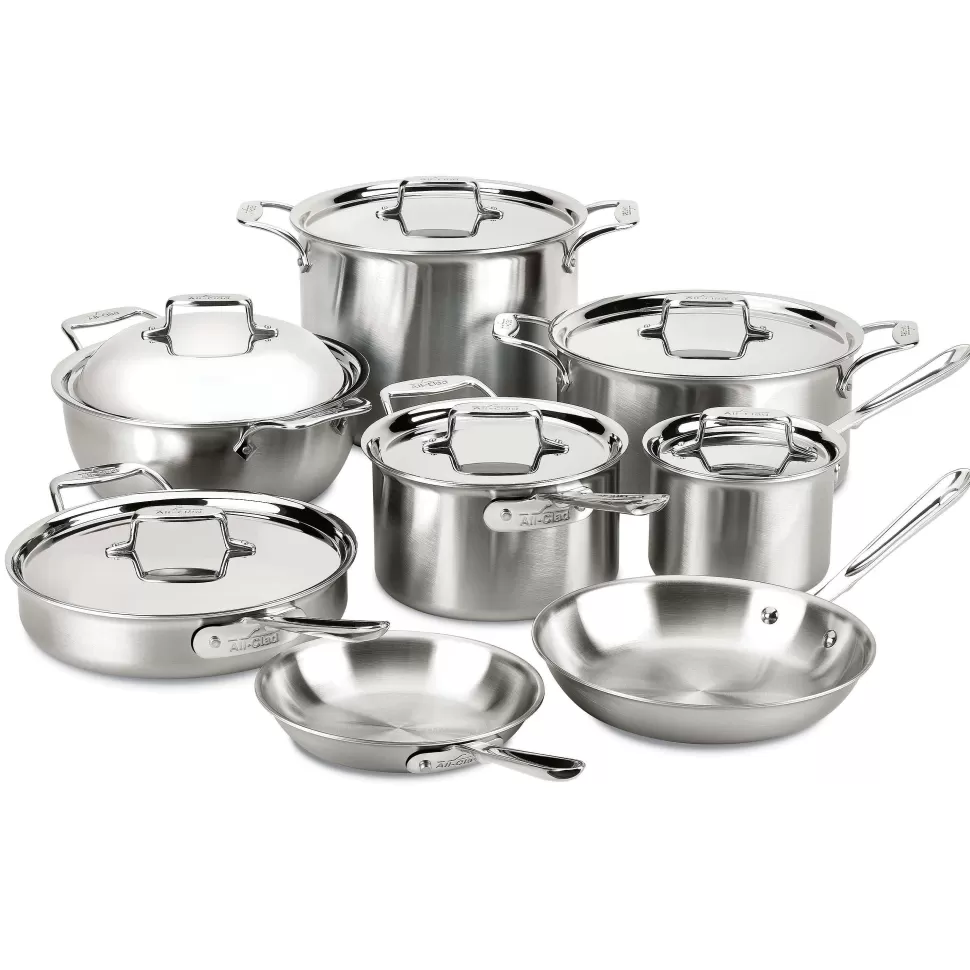 All-Clad Cookware Sets<D5 Stainless Brushed 5-Ply Bonded Cookware Set, 14 Piece Set