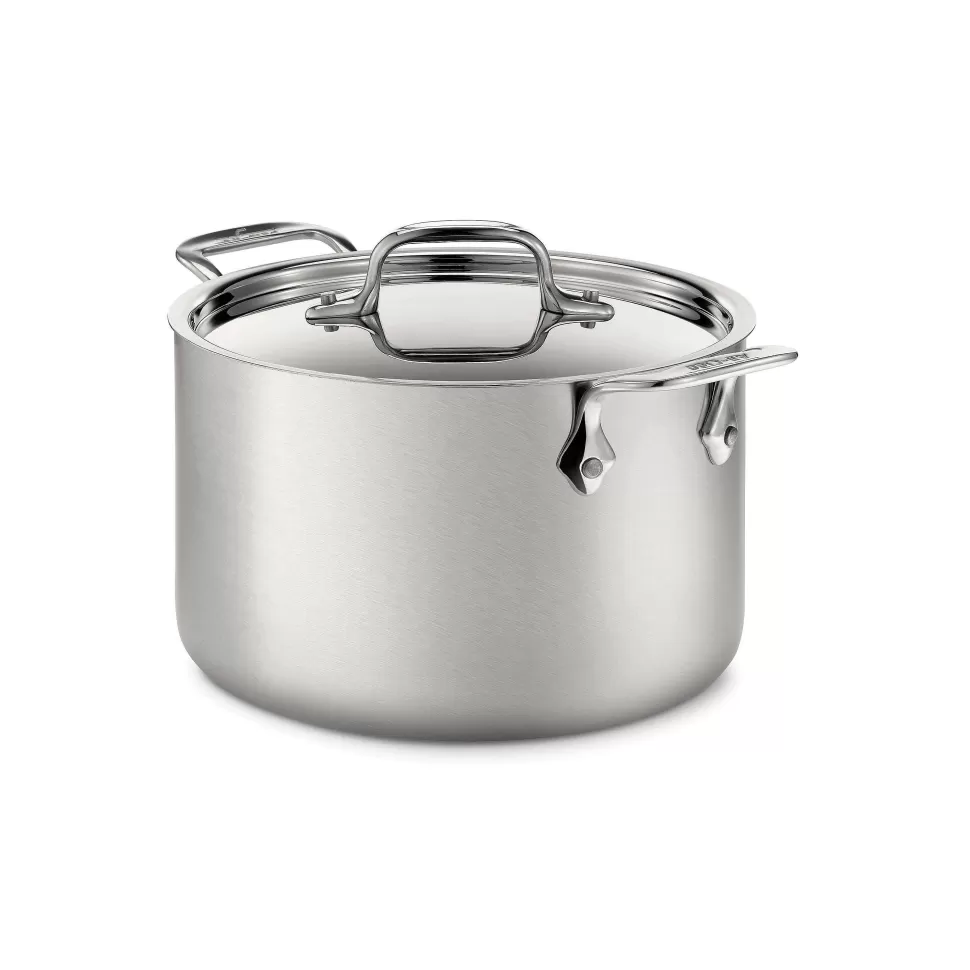 All-Clad Soups & Stockpots<D5 Stainless Brushed 5-Ply Bonded Cookware, Soup Pot With Lid, 4 Quart