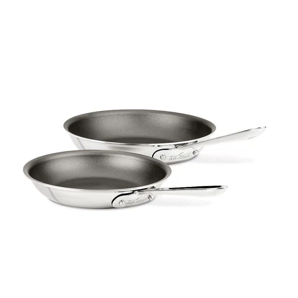 All-Clad Fry Pans & Skillets<D5 Stainless Polished 2 Piece Nonstick Fry Pan Set, 8 & 10 Inch