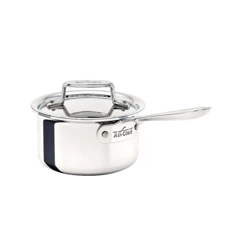 All-Clad Sauce Pans & Sauciers<D5 Stainless Polished 5-Ply Bonded Cookware, 1.5 Quart Saucepan With Lid