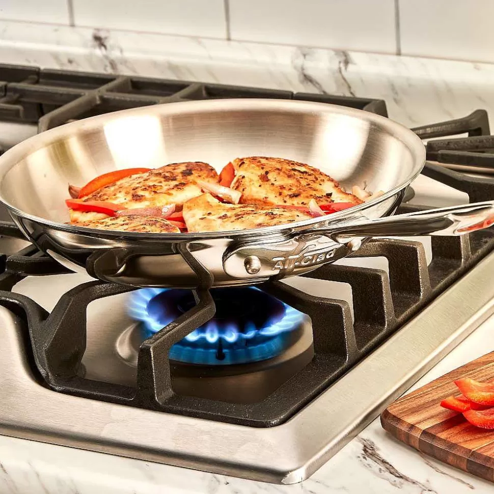 All-Clad Fry Pans & Skillets<D5 Stainless Polished 5-Ply Bonded Cookware, Deep Fryer Set With Lid And Basket, 6 Quart