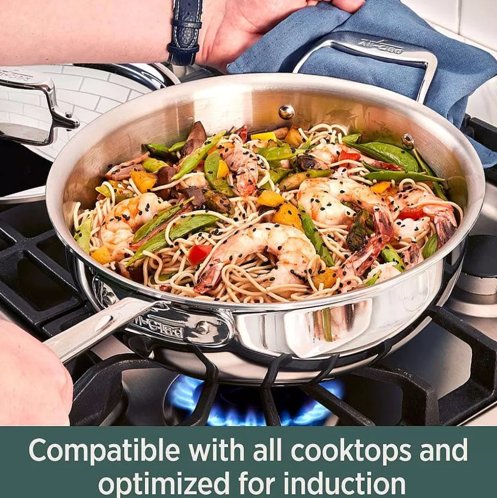 All-Clad Fry Pans & Skillets<D5 Stainless Polished 5-Ply Bonded Cookware, Essential 4 Quart Pot