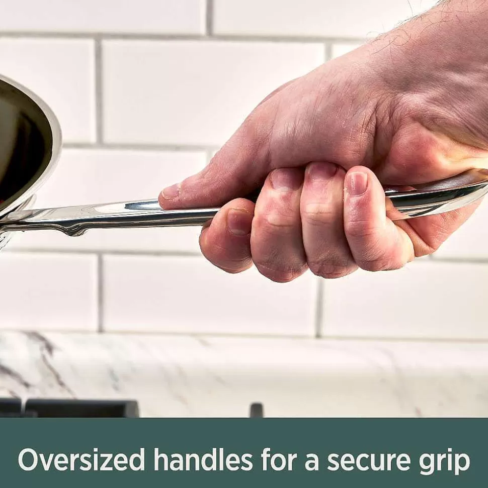 All-Clad Fry Pans & Skillets<D5 Stainless Polished 5-Ply Bonded Cookware, Nonstick Fry Pan With Lid, 12 Inch