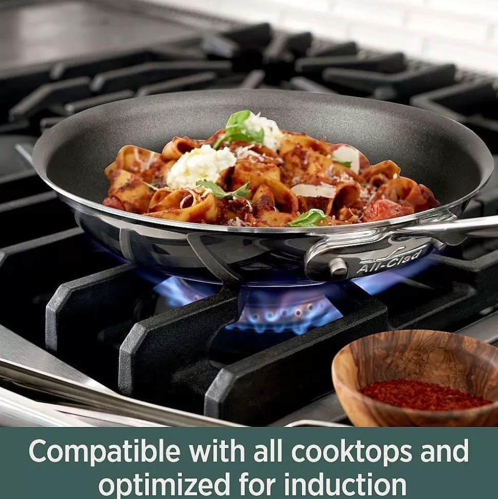 All-Clad Fry Pans & Skillets<D5 Stainless Polished 5-Ply Bonded Cookware, Nonstick Omelets Pan, 10.5 Inch