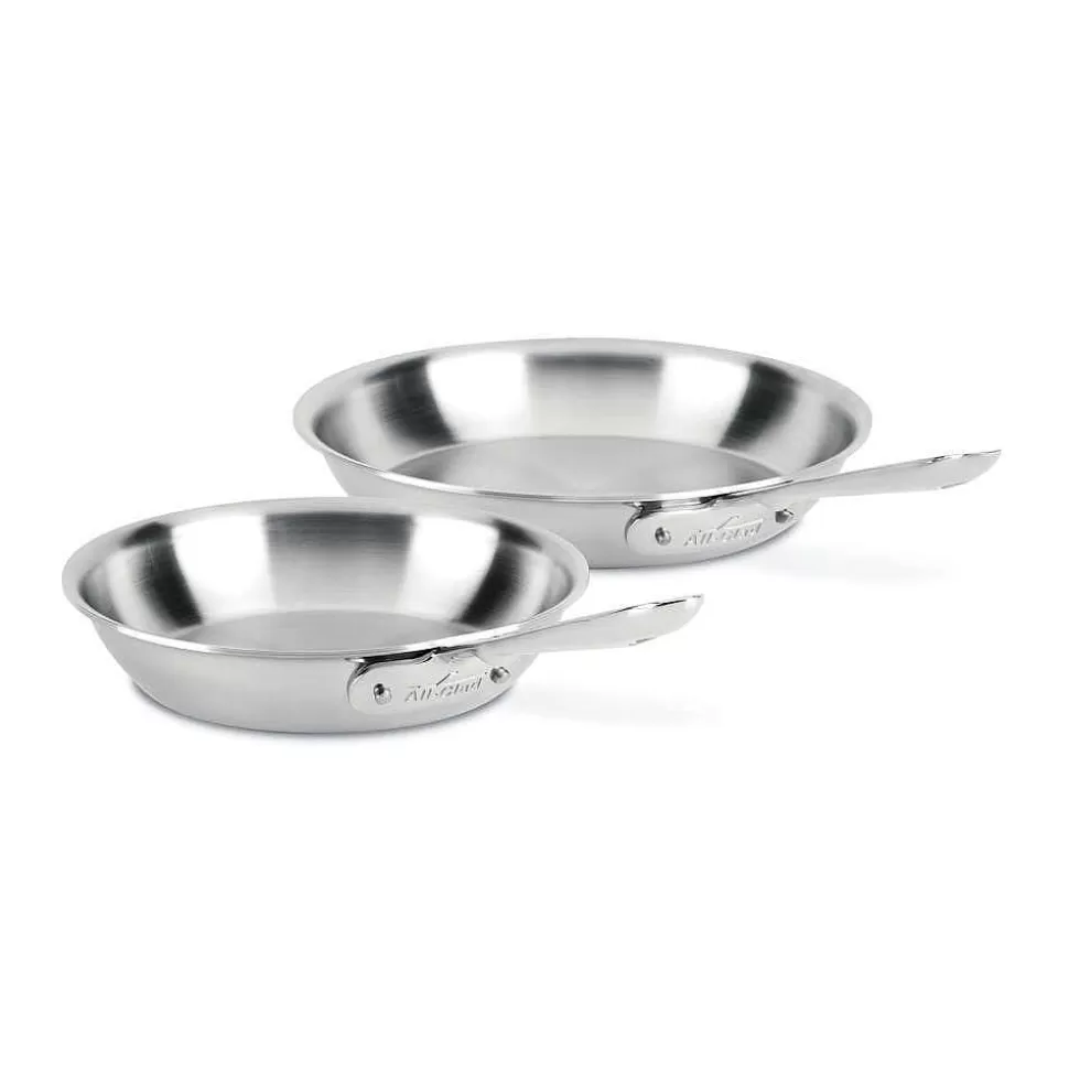All-Clad Fry Pans & Skillets<D5 Stainless Polished 5-Ply Bonded Cookware Set, 8.5 & 10.5 Inch Deep Skillets