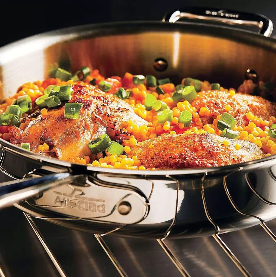 All-Clad Fry Pans & Skillets<D5 Stainless Polished 5-Ply Bonded Cookware Set, 8.5 & 10.5 Inch Deep Skillets