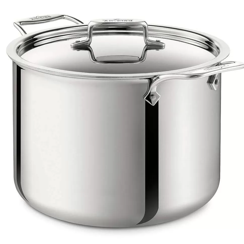 All-Clad Soups & Stockpots<D5 Stainless Polished 5-Ply Bonded Cookware, Stockpot With Lid, 12 Quart