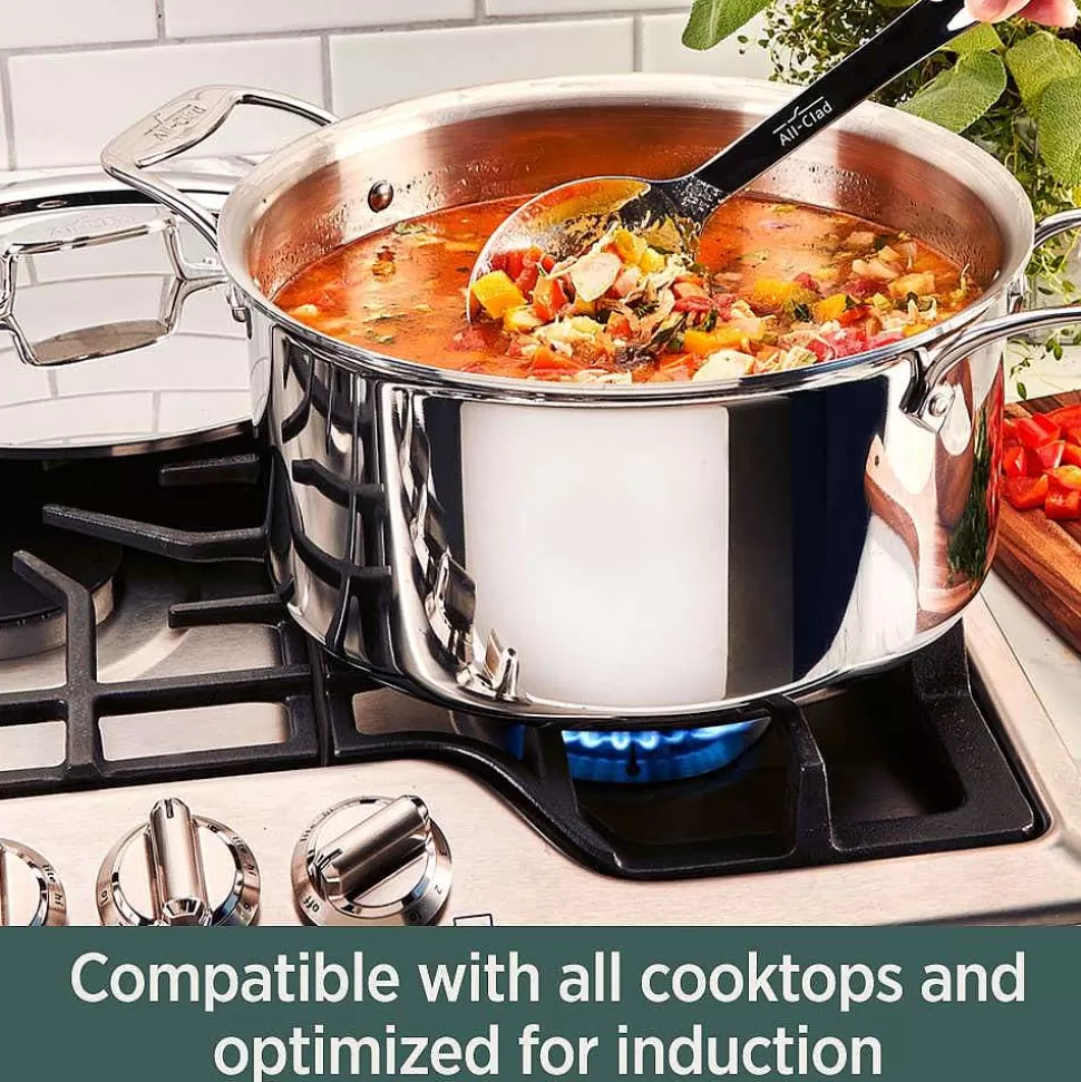 All-Clad Soups & Stockpots<D5 Stainless Polished 5-Ply Bonded Cookware, Stockpot With Lid, 12 Quart
