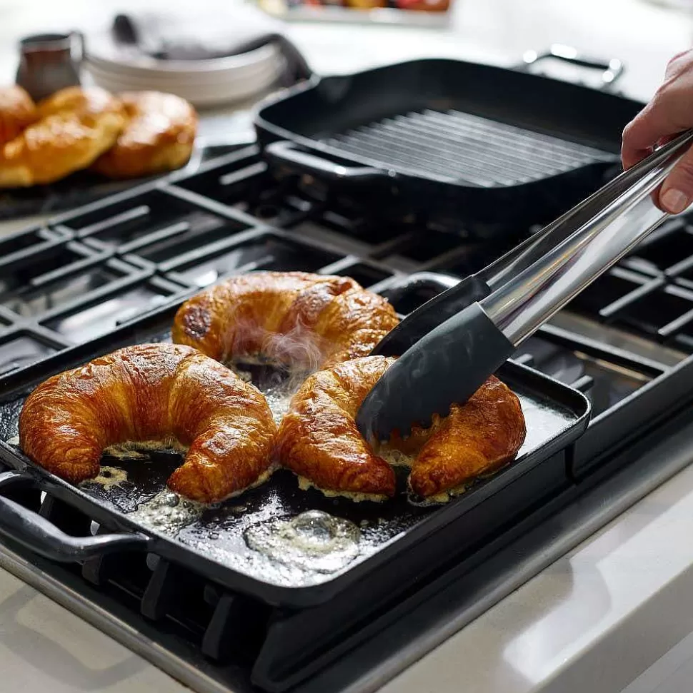 All-Clad Griddle & Grill Pans<Enameled Cast Iron, Griddle With Acacia Wood Trivet, 11 Inch